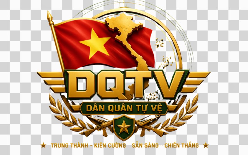 Logo dân quân tự vệ kết hợp quốc kỳ – bản đồ Việt Nam