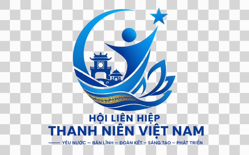 Logo hội LHTN kết hợp yếu tố văn hóa Việt Nam