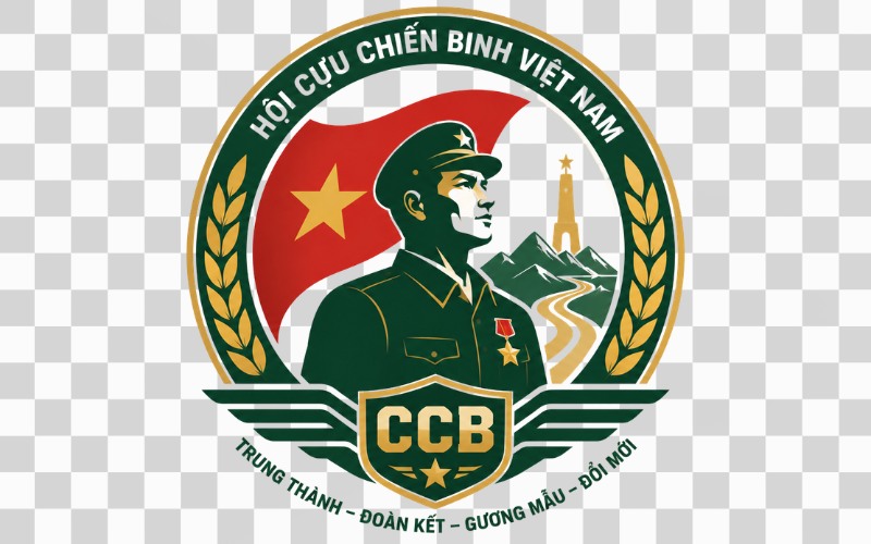 Logo hội cựu chiến binh kết hợp biểu tượng đặc trưng