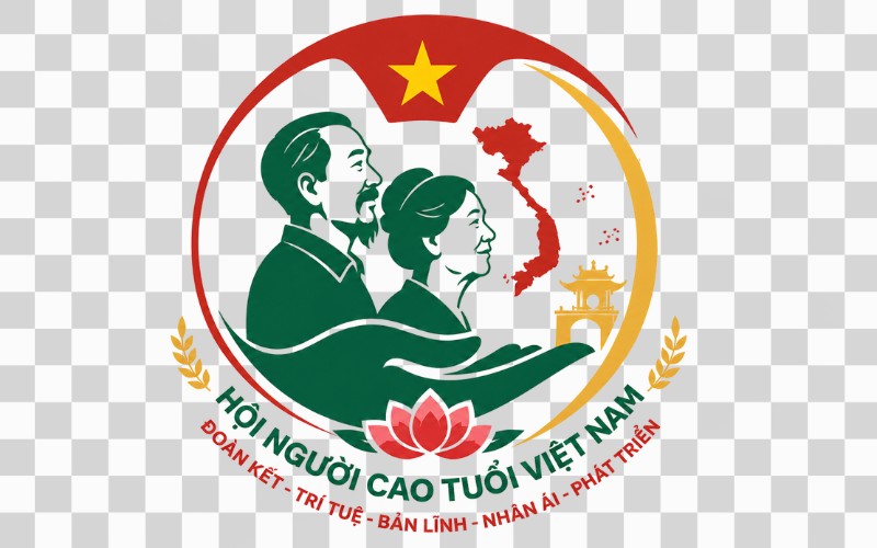 Logo hội người cao tuổi kết hợp biểu tượng Việt Nam