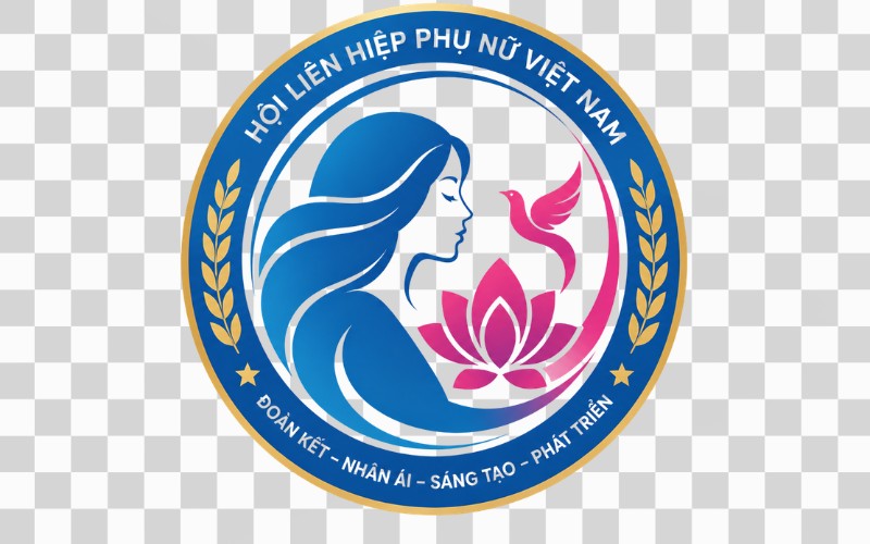 Logo hội phụ nữ dạng huy hiệu