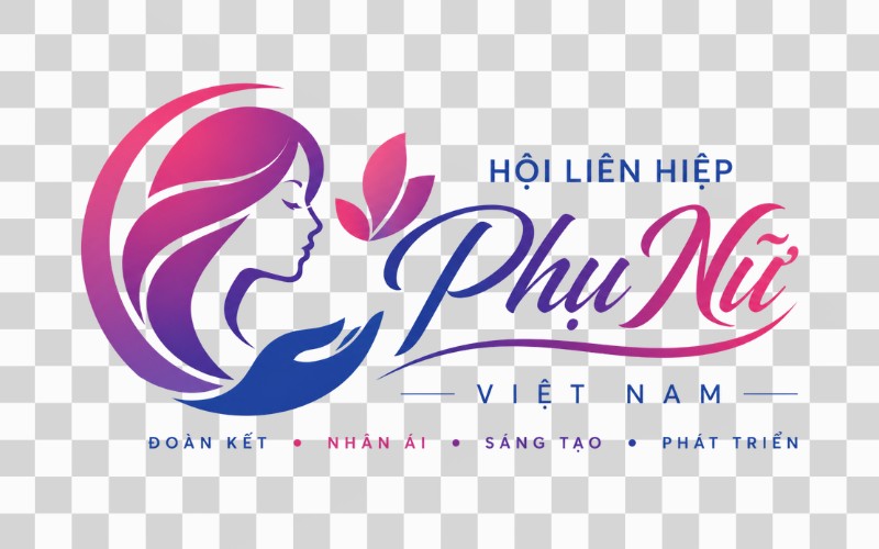 Logo hội phụ nữ kết hợp chữ