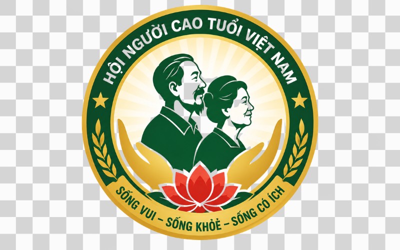 Logo người cao tuổi dạng huy hiệu – biểu trưng
