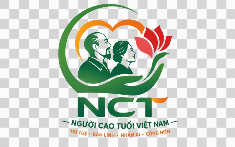 Logo người cao tuổi kết hợp chữ