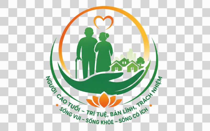 Logo người cao tuổi phong cách nhân văn – cộng đồng