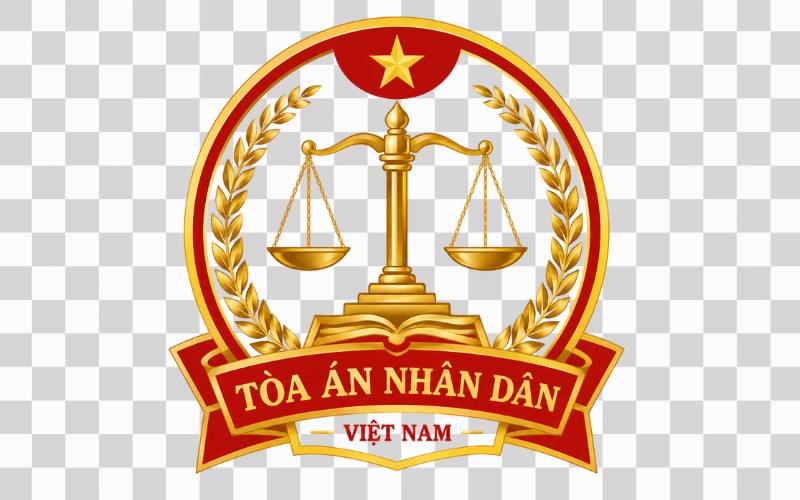 Logo tòa án dạng biểu tượng cán cân công lý