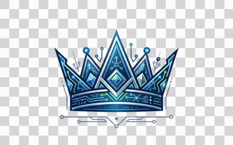 Logo vương miện vector phong cách công nghệ