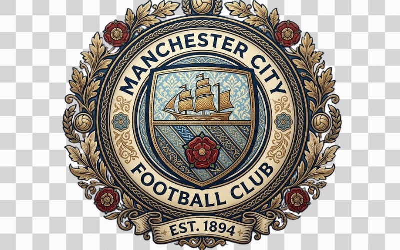 Manchester City logo họa tiết truyền thống