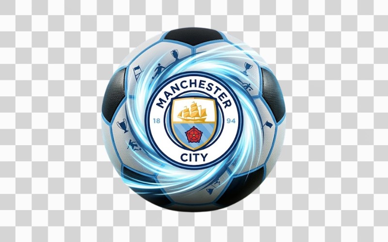 Manchester City logo kết hợp biểu tượng bóng đá