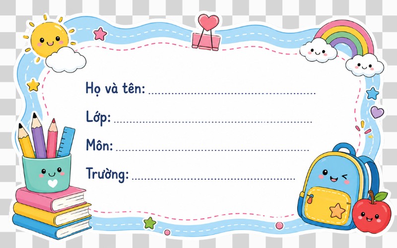 Nhãn vở vector dành cho trẻ em