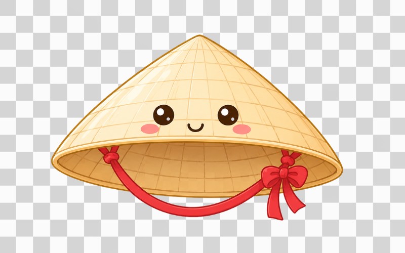 Nón lá vector phong cách dễ thương