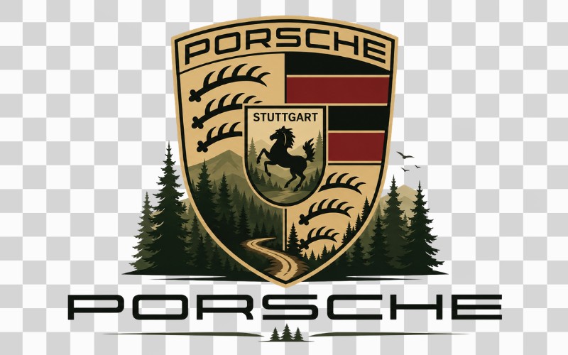 Porsche logo vector chủ đề rừng