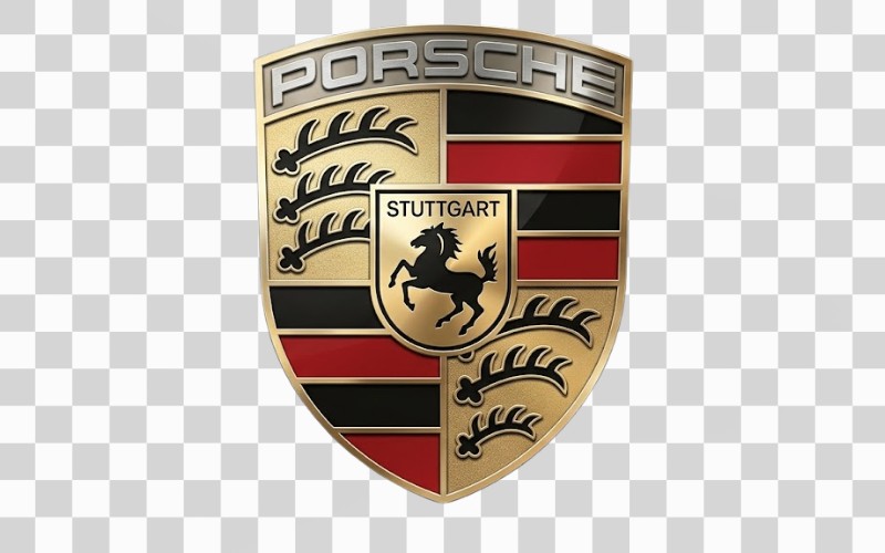 Porsche logo vector phong cách kim loại