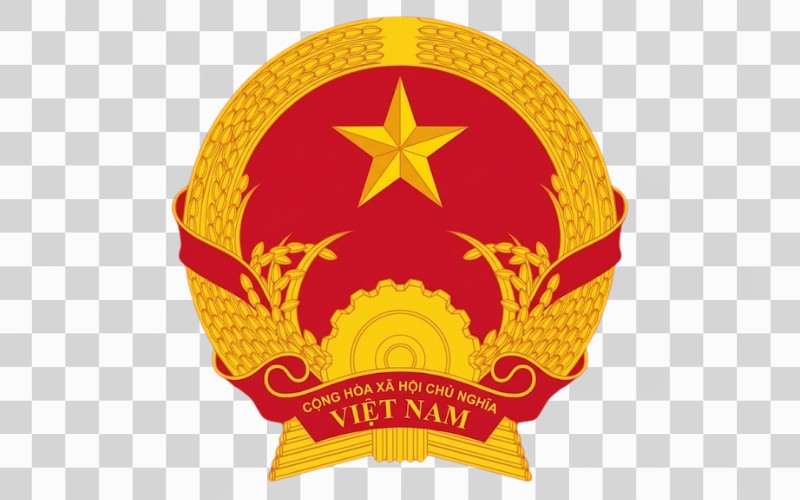 Quốc huy Việt Nam trên nền đỏ truyền thống