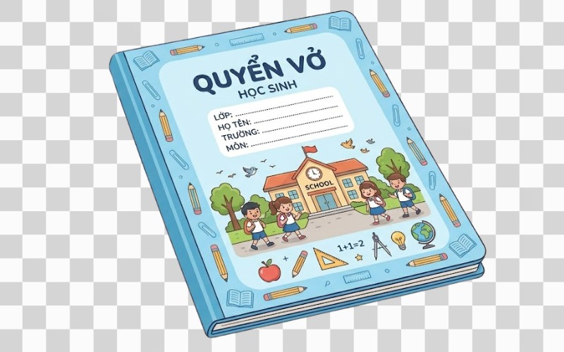 Quyển vở vector chủ đề trường học