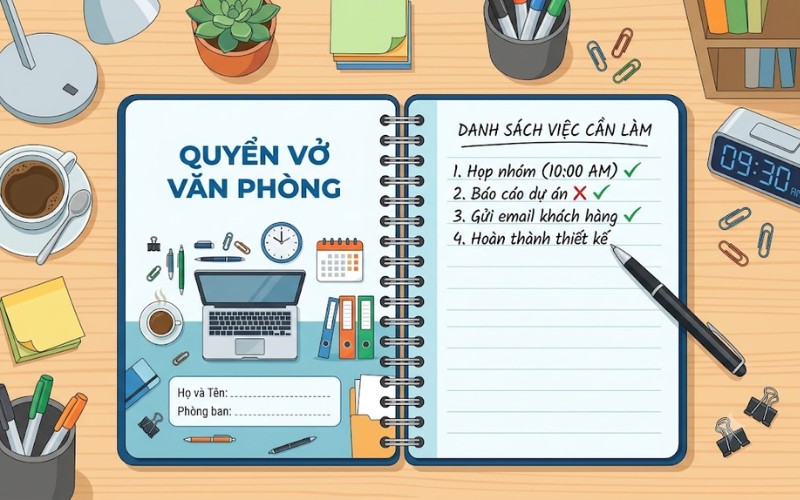 Quyển vở vector chủ đề văn phòng