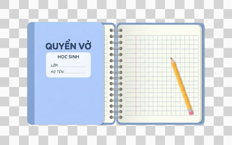 Quyển vở vector nền trong suốt