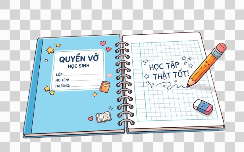 Quyển vở vector phong cách hoạt hình