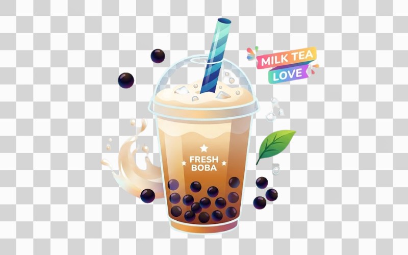 Trà sữa vector phong cách gradient