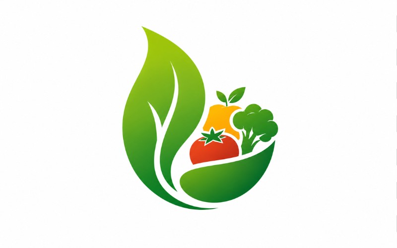 Vector lá cây kết hợp thực phẩm
