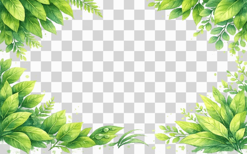 Vector lá cây màu nước