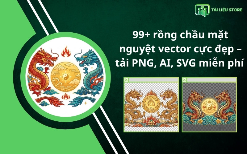 99+ rồng chầu mặt nguyệt vector cực đẹp