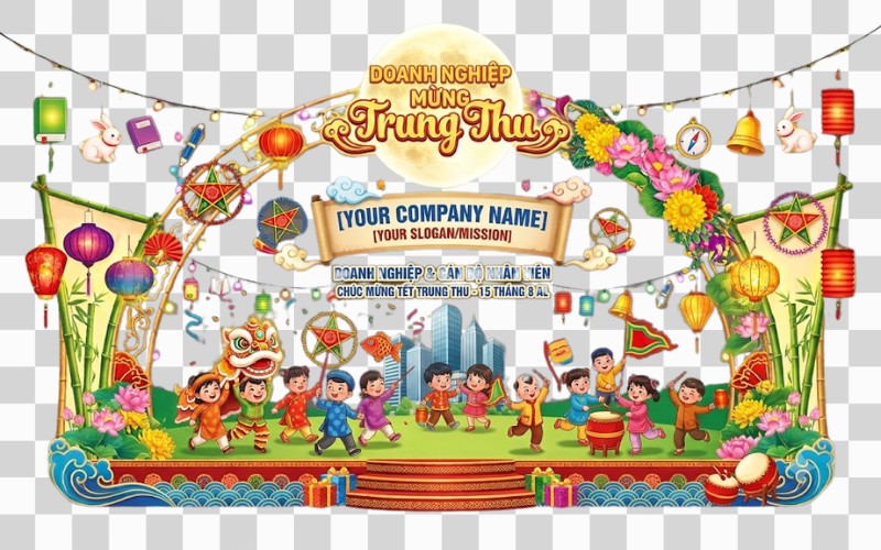 Backdrop trung thu PSD doanh nghiệp