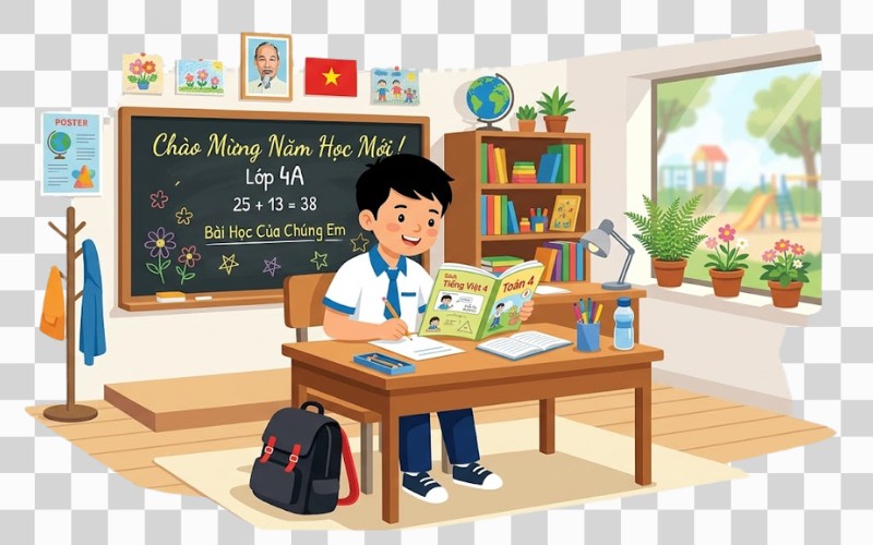 Học sinh vector trong lớp học