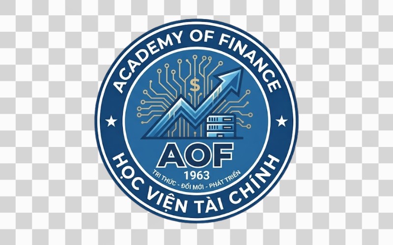 Logo AOF kết hợp máy tính, công nghệ