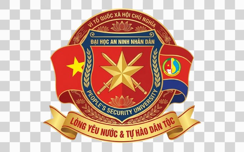 Logo Đại học An ninh nhân dân kết hợp cờ Tổ quốc – lòng yêu nước & tự hào dân tộc