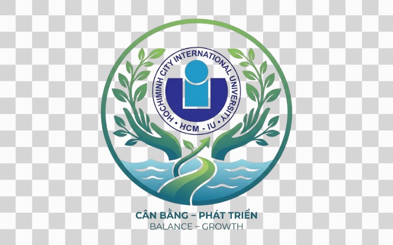 Logo HCMIU kết hợp hồ nước – sự cân bằng và phát triển