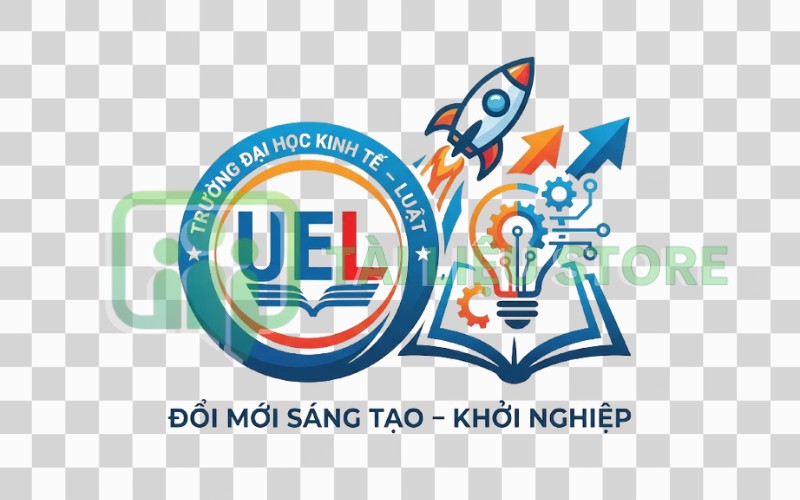 Logo HCMUEL kết hợp đổi mới sáng tạo – khởi nghiệp