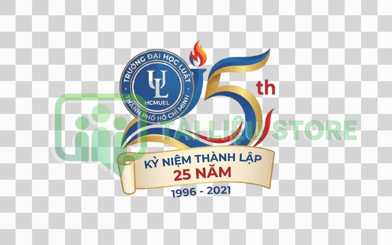 Logo HCMUEL kết hợp kỷ niệm thành lập