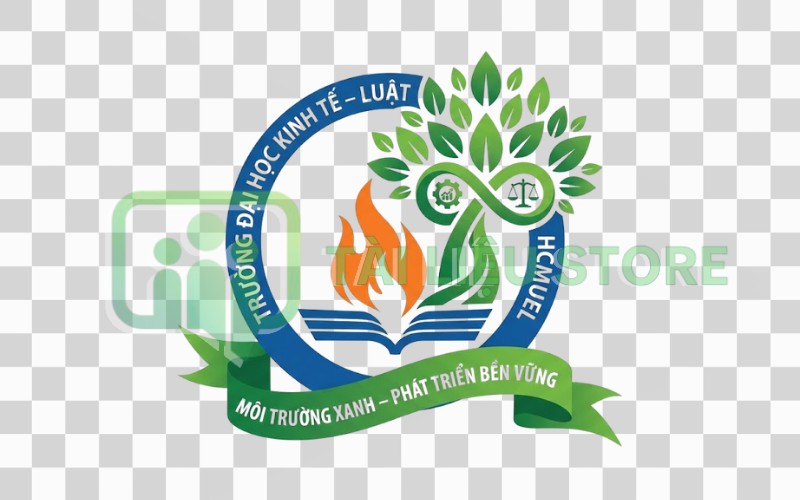 Logo HCMUEL kết hợp môi trường xanh – phát triển bền vững