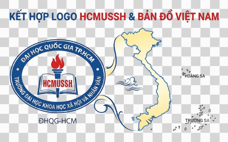 Logo HCMUSSH kết hợp bản đồ Việt Nam