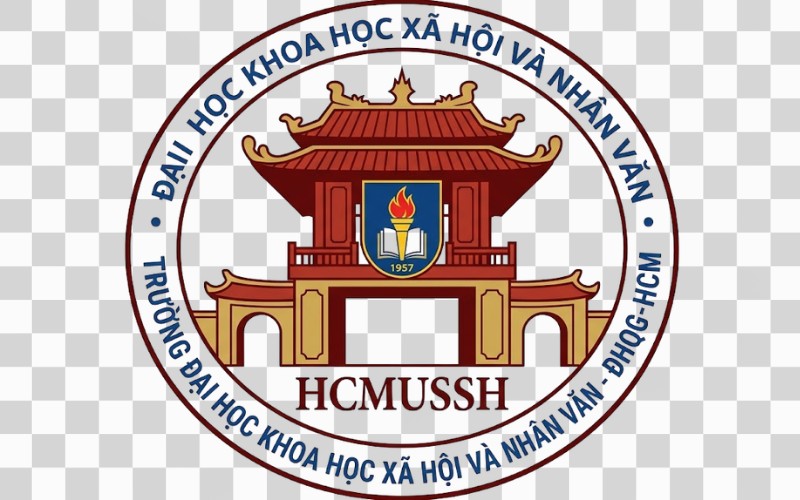 Logo HCMUSSH kết hợp kiến trúc Việt cổ
