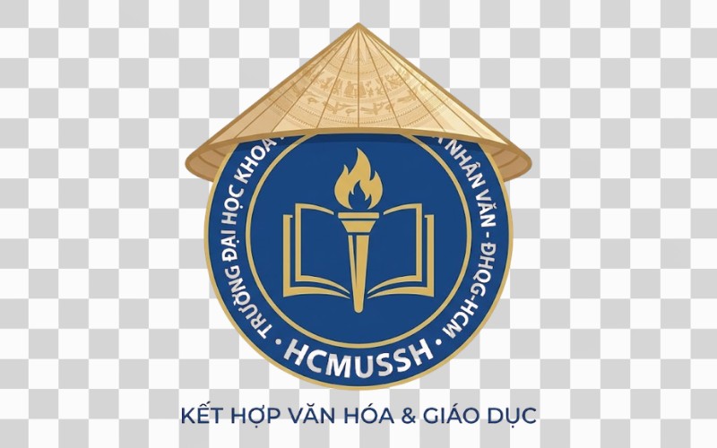 Logo HCMUSSH kết hợp nón lá Việt Nam
