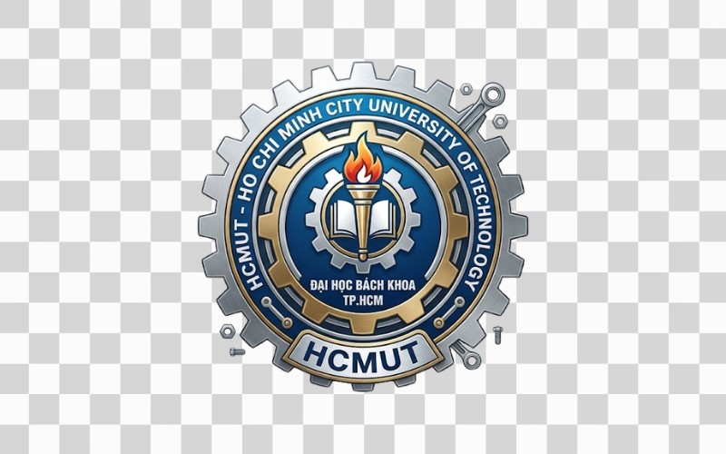 Logo HCMUT kết hợp bánh răng cơ khí