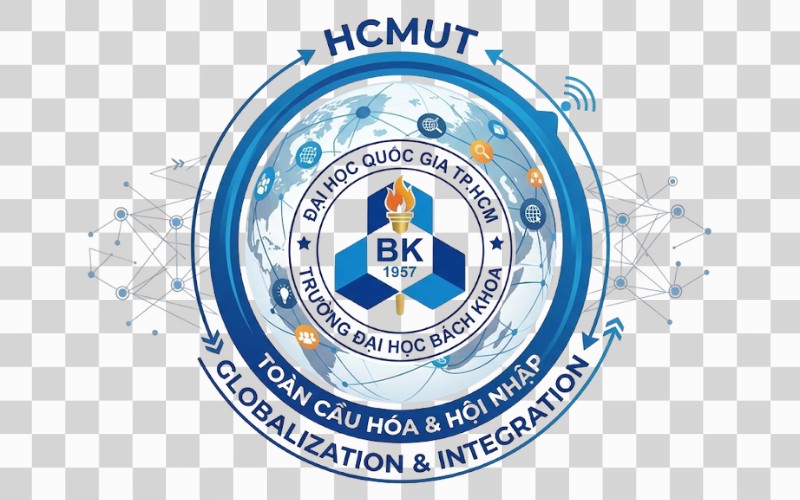Logo HCMUT kết hợp yếu tố toàn cầu hóa