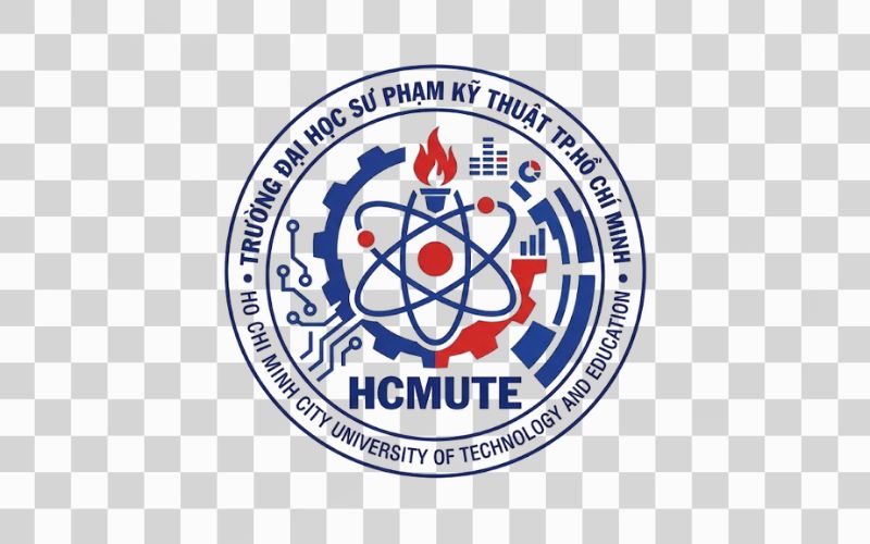 Logo HCMUTE kết hợp biểu tượng kỹ thuật – công nghệ