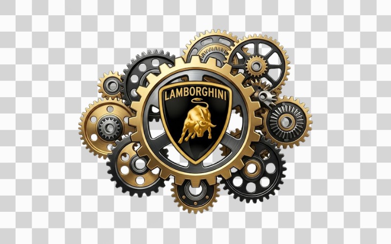 Logo Lamborghini kết hợp bánh răng