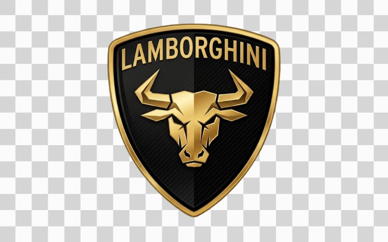 Logo Lamborghini kết hợp đầu bò tót cách điệu