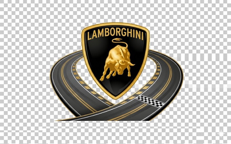Logo Lamborghini kết hợp đường đua