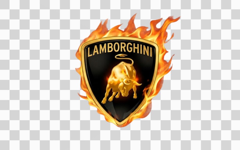 Logo Lamborghini kết hợp ngọn lửa