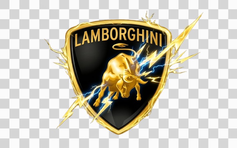Logo Lamborghini kết hợp tia sét