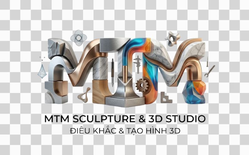 Logo MTM kết hợp hình khối điêu khắc và tạo hình 3D