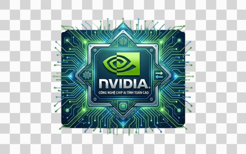 Logo NVIDIA kết hợp chip công nghệ