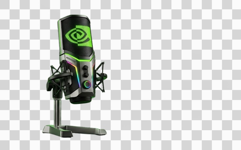 Logo NVIDIA kết hợp micro gaming