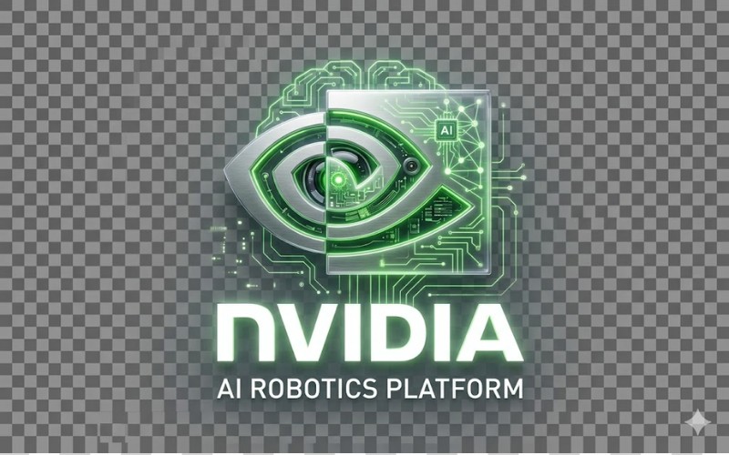 Logo NVIDIA kết hợp robot AI