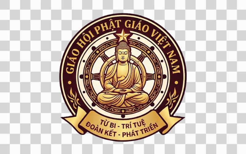 Logo Phật giáo vector kết hợp tượng Phật